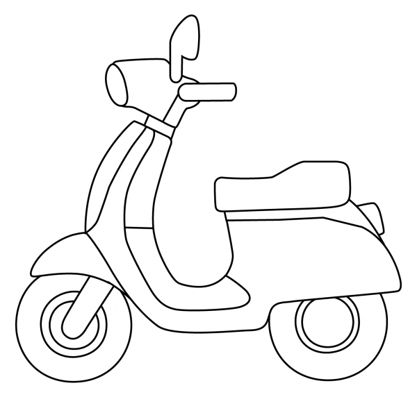 Motor Scooter Emoji coloring page image