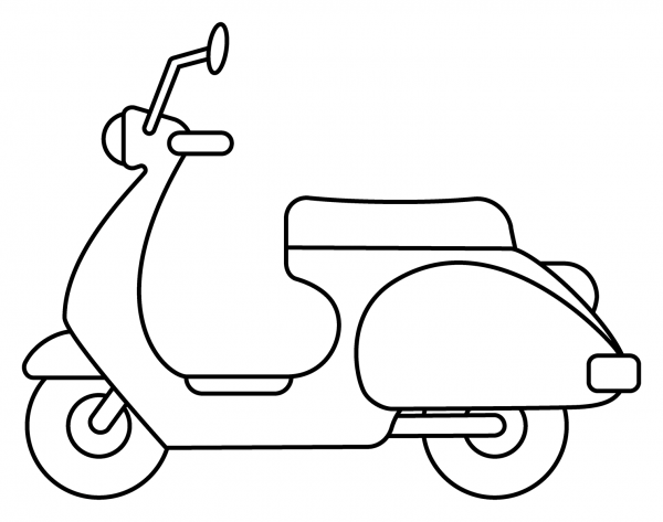 Motor Scooter Emoji coloring page image