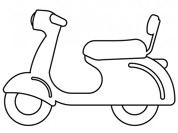 Motor Scooter Emoji coloring page image