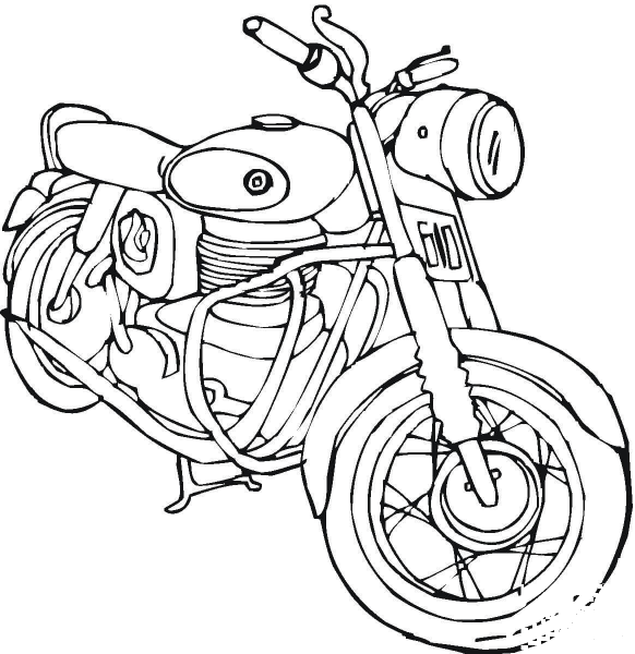 Motorcycle coloring page image