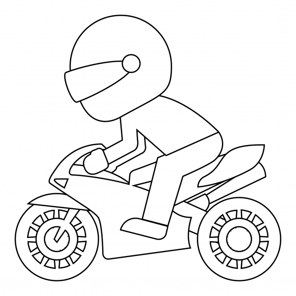 Motorcycle coloring page image