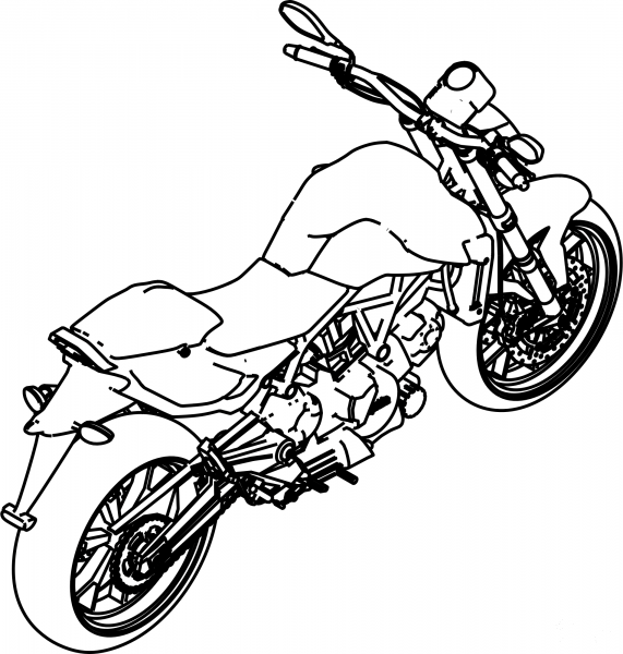 Motorcycle coloring page image