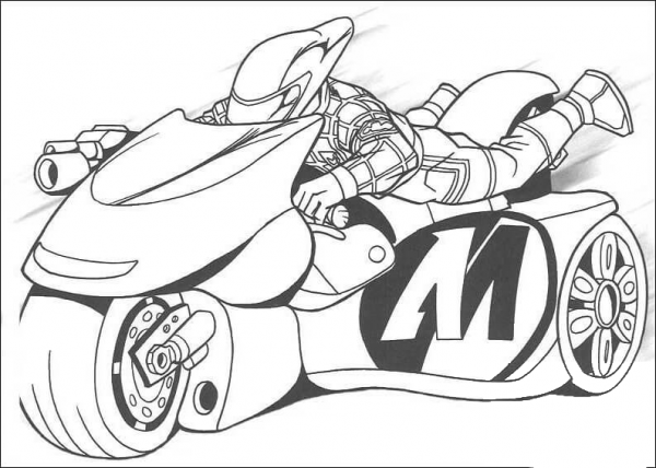 Motorcycle  coloring page image