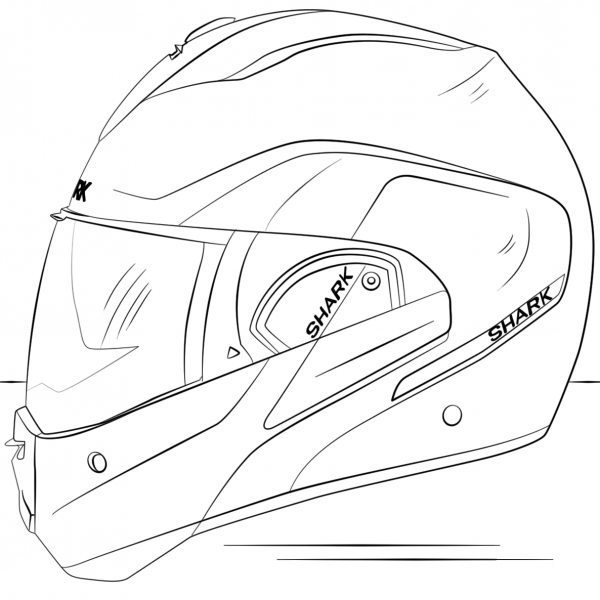 Motorcycle Helmet coloring page image