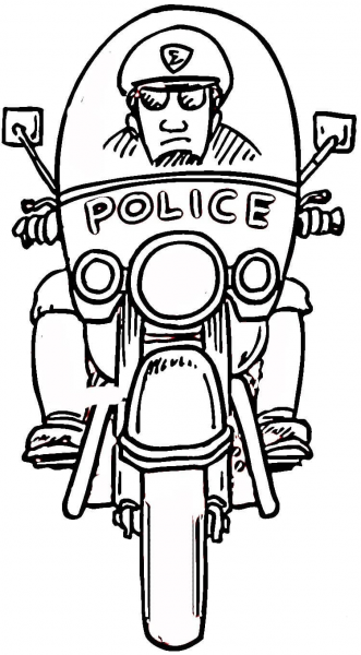 Motorcycle Policeman coloring page image
