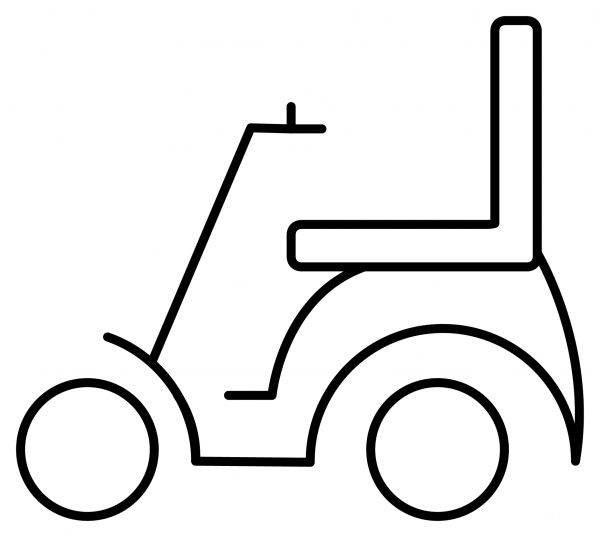 Motorized Wheelchair Emoji coloring page image