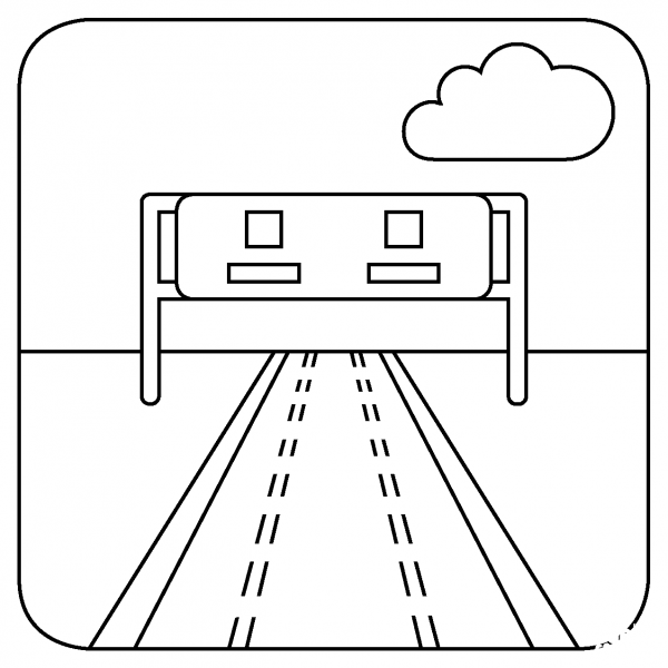 Motorway Emoji coloring page image
