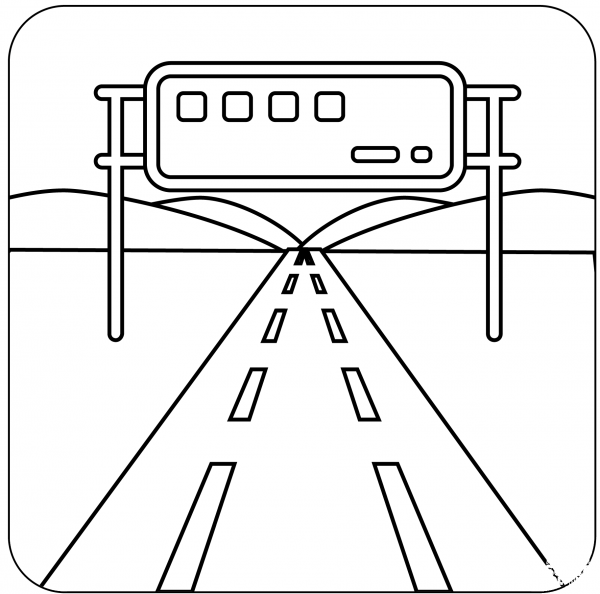 Motorway Emoji coloring page image