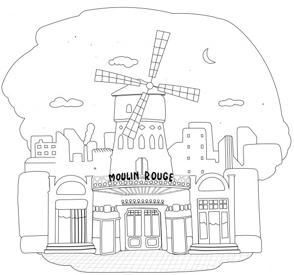 Moulin Rouge coloring page image