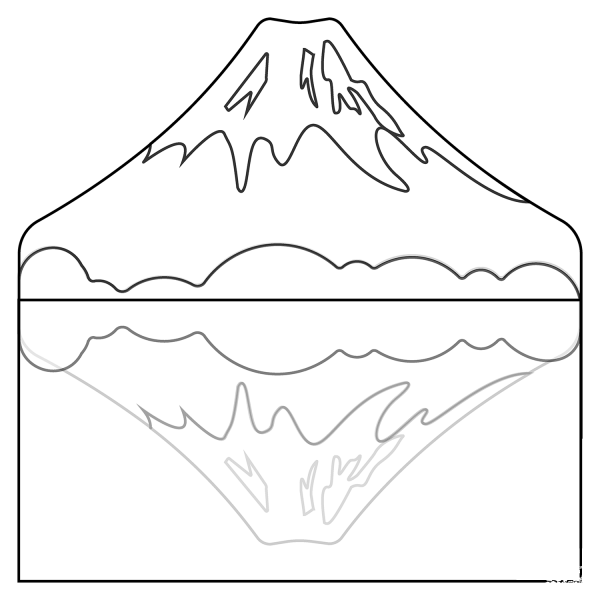 Mount Fuji Emoji coloring page image