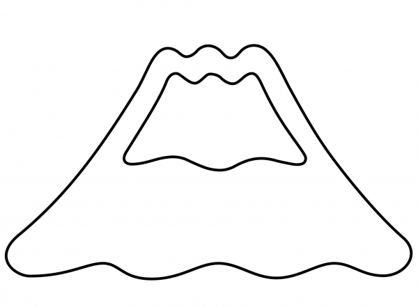 Mount Fuji Emoji coloring page image