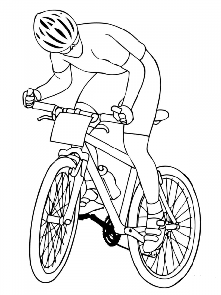 Mountain Biker coloring page image