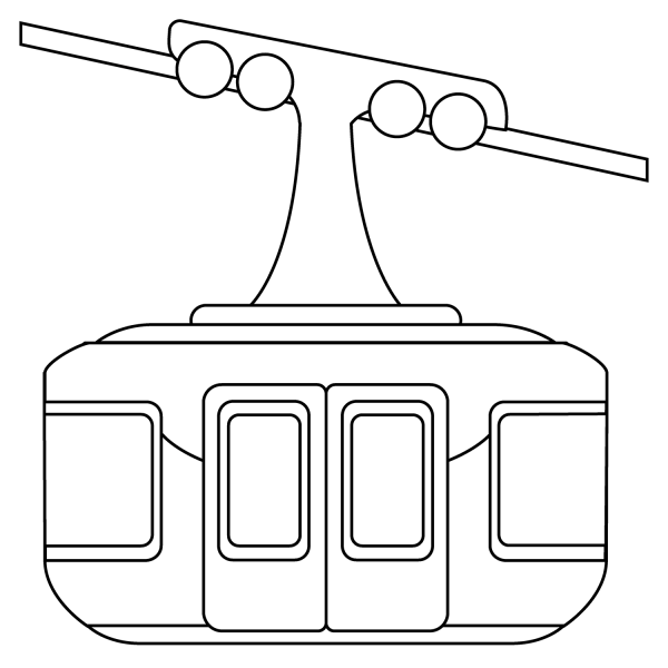 Mountain Cableway Emoji coloring page image
