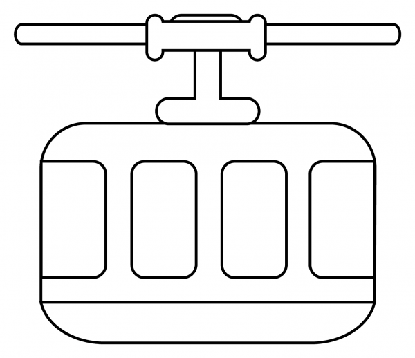 Mountain Cableway Emoji coloring page image