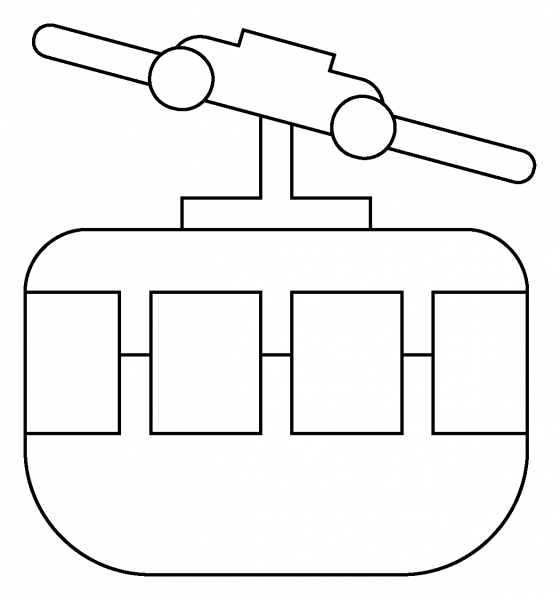 Mountain Cableway Emoji coloring page image