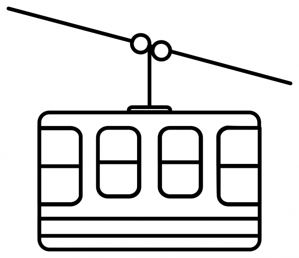 Mountain Cableway Emoji coloring page image