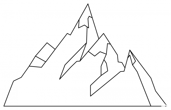 Mountain coloring page image