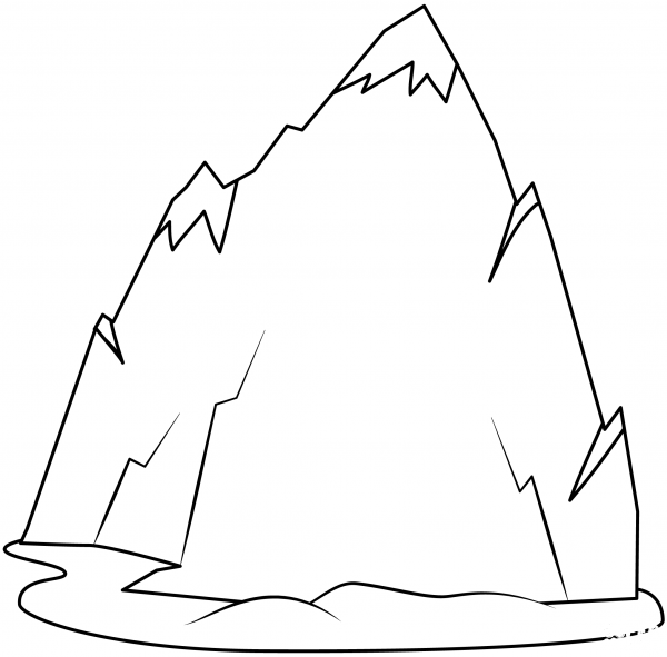 Mountain coloring page image