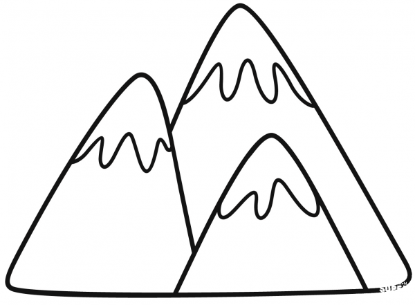 Mountain coloring page image