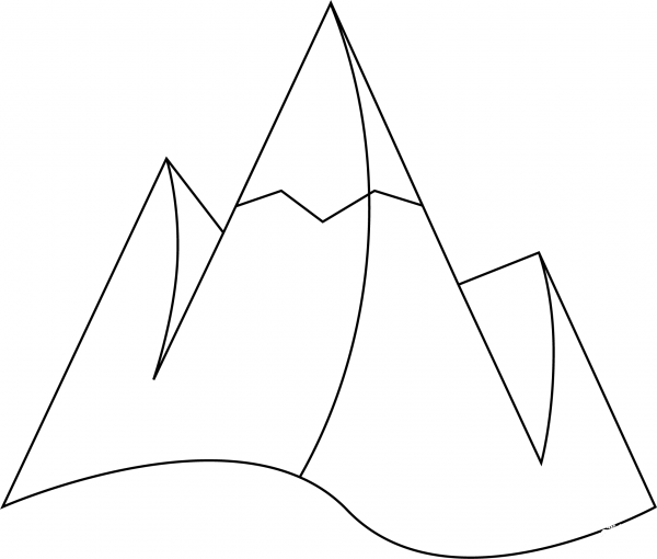 Mountain coloring page image