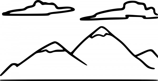Mountain coloring page image