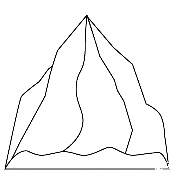 Mountain Emoji coloring page image
