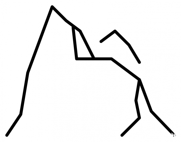 Mountain Emoji coloring page image