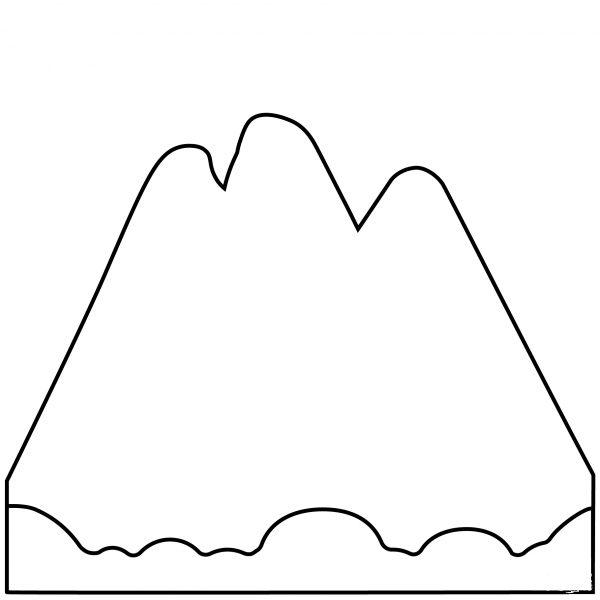 Mountain Emoji coloring page image