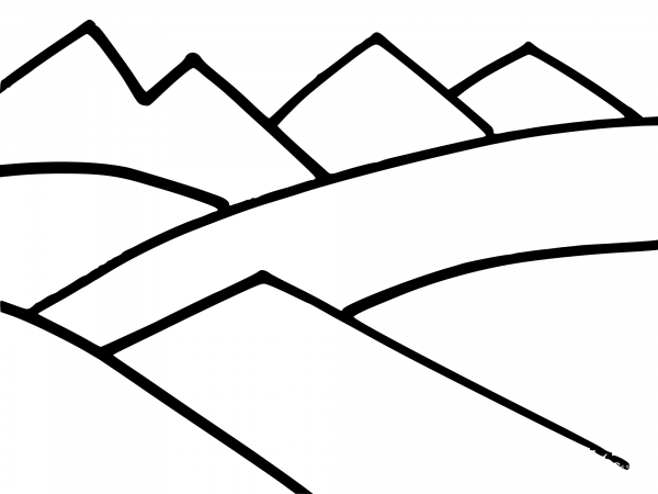 Mountain Outlines coloring page image