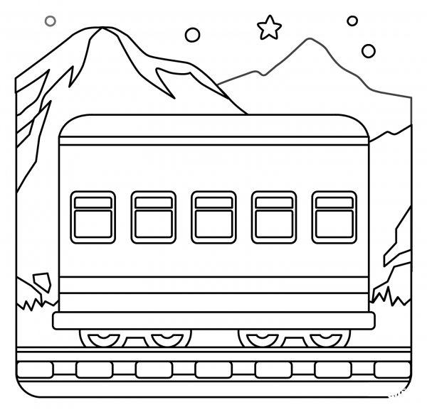 Mountain Railway Emoji coloring page image