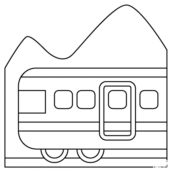 Mountain Railway Emoji coloring page image