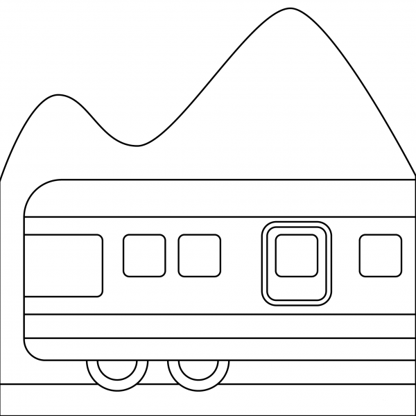 Mountain Railway Emoji coloring page image