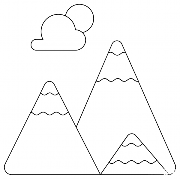 Mountain Range coloring page image