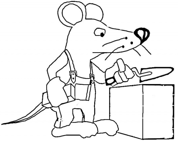 Mouse Builds the House  coloring page image