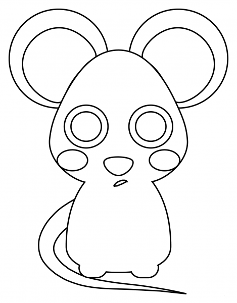 Mouse coloring page image