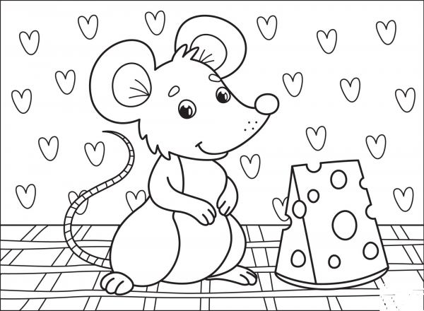 Mouse coloring page image
