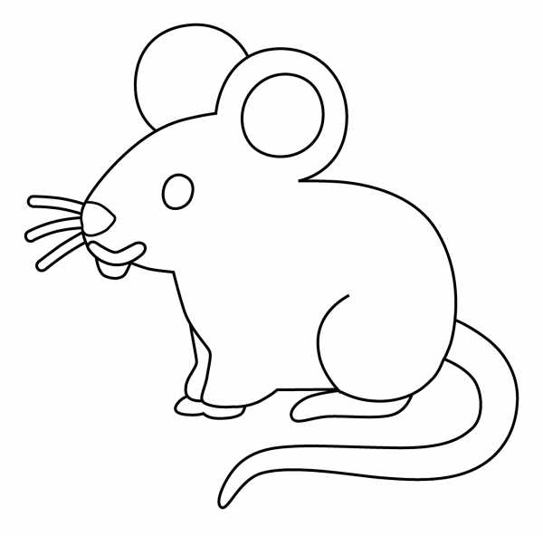 Mouse Emoji coloring page image