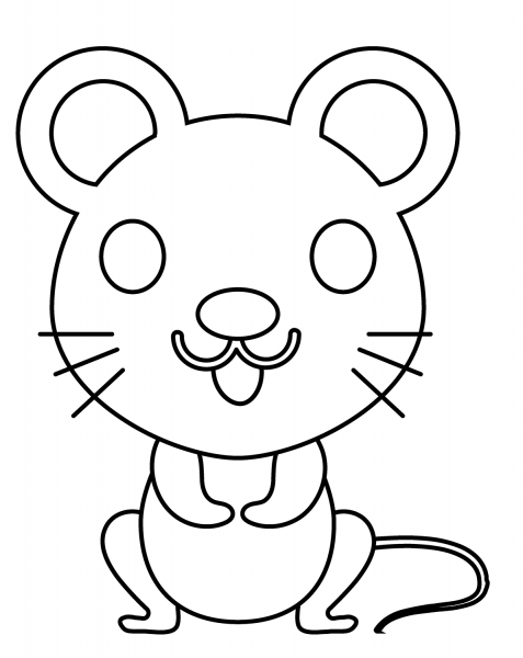Mouse Emoji coloring page image