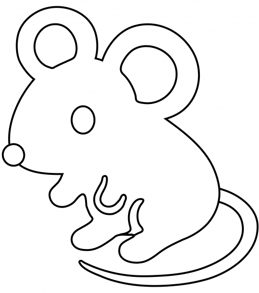 Mouse Emoji coloring page image