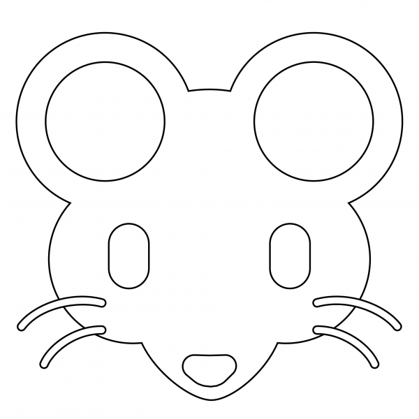 Mouse Emoji coloring page image