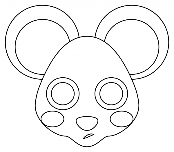 Mouse Face coloring page image