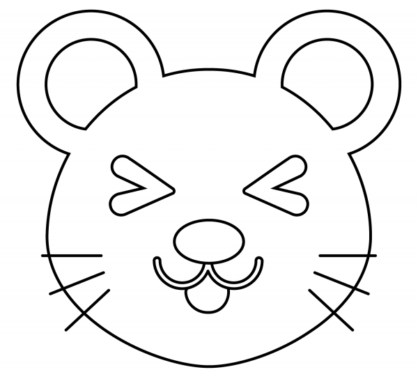 Mouse Face Emoji coloring page image