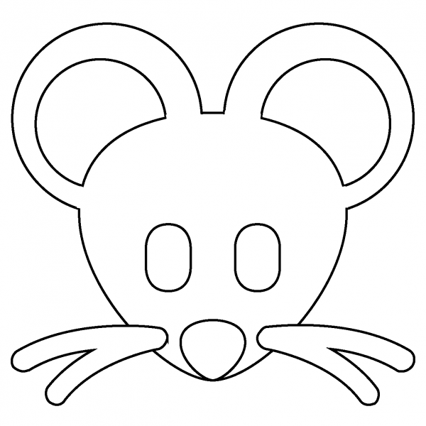 Mouse Face Emoji coloring page image