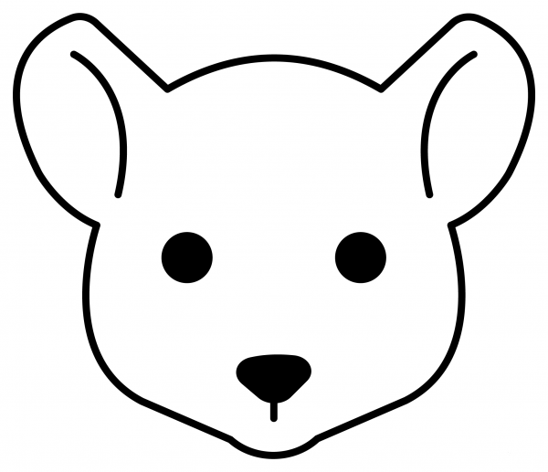 Mouse Face Emoji coloring page image