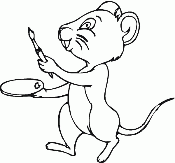 Mouse Will Paint coloring page image