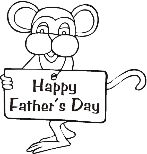 Mouse Wishes Happy Father’s Day  coloring page image