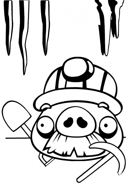 Moustache Pig coloring page image