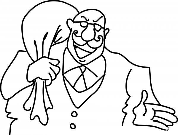 Moustache Thief coloring page image