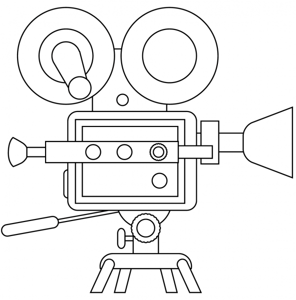 Movie Camera coloring page image