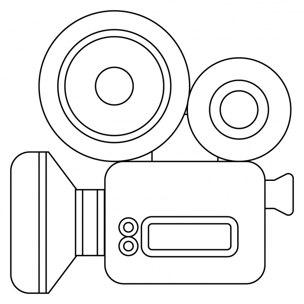 Movie Camera Emoji coloring page image